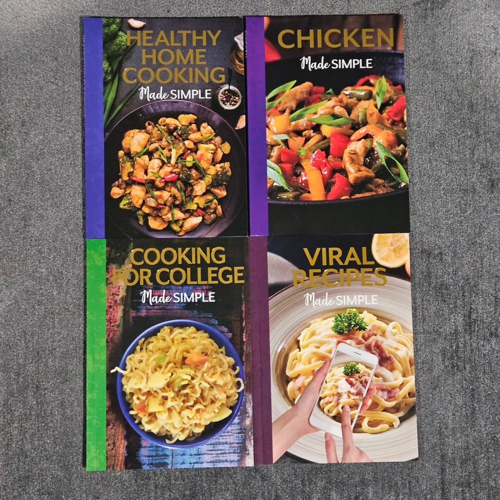 Cookbook Lot of 4 Chicken, Cooking For College, Healthy Home Cooking Made Simple